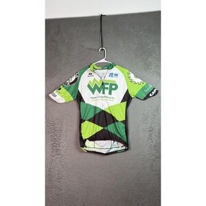 Sugoi Cycling Jersey Medium WFP Ride‎ to Conquer Cancer Green Black Short Sleeve